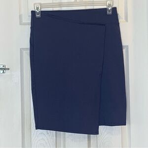 14th & Union Ponte Knit Faux Wrap Skirt Blue Size Small